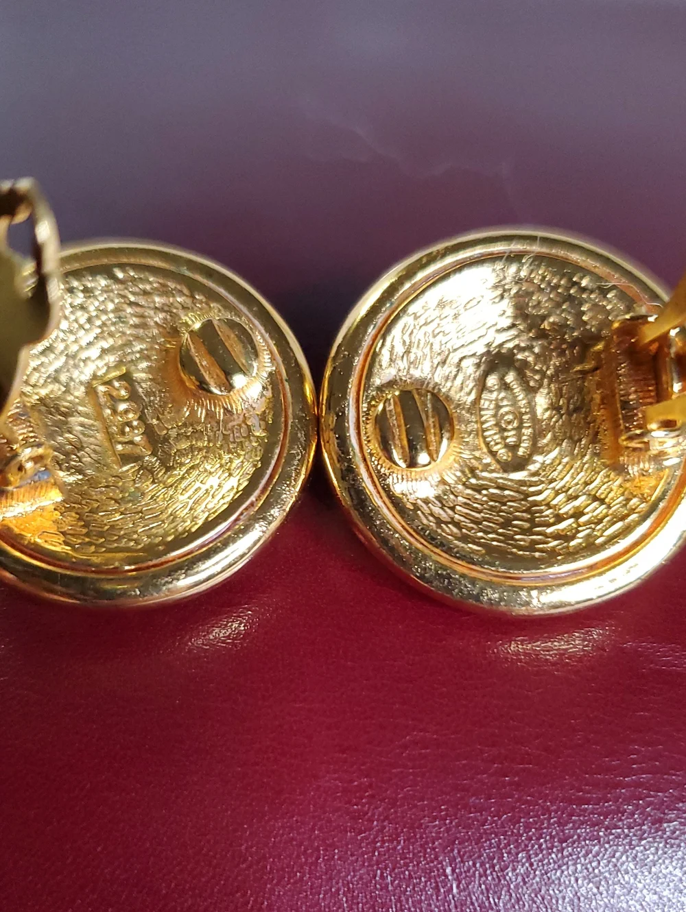 CHANEL Gold-Tone Interlocking CC Round Stud Earrings